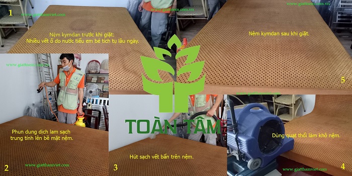 Hình 1: Quy trình giặt nệm
